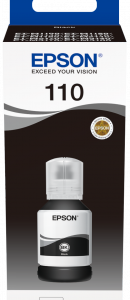 Epson 110,Ink Bottle,1 x 120,0 ml Black,XL  For EcoTank M3170 , M2120 ,M1120,  M3140, M1180, M1100,  M2170, M1170,M3180 ,M 2140,  M1140